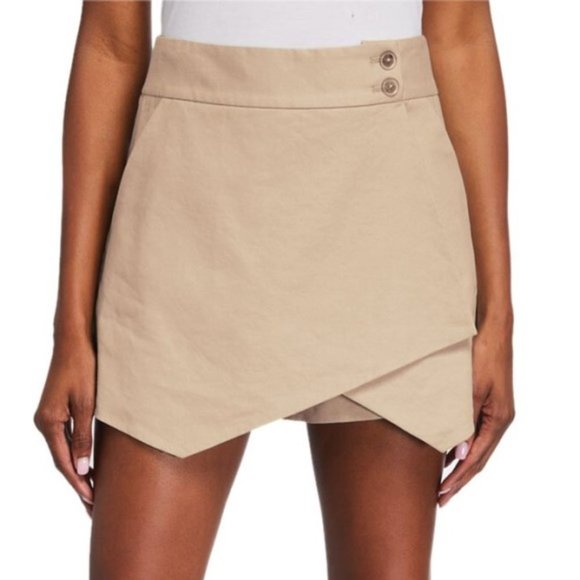 *SOLD* Veronica Beard 'Thomas' Linen-Gabardine Skort, Khaki - Picture 2 of 3